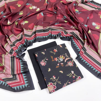 Rijja By Murashe Digital Printed Slub Linen 3PC