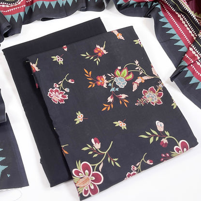 Rijja By Murashe Digital Printed Slub Linen 3PC