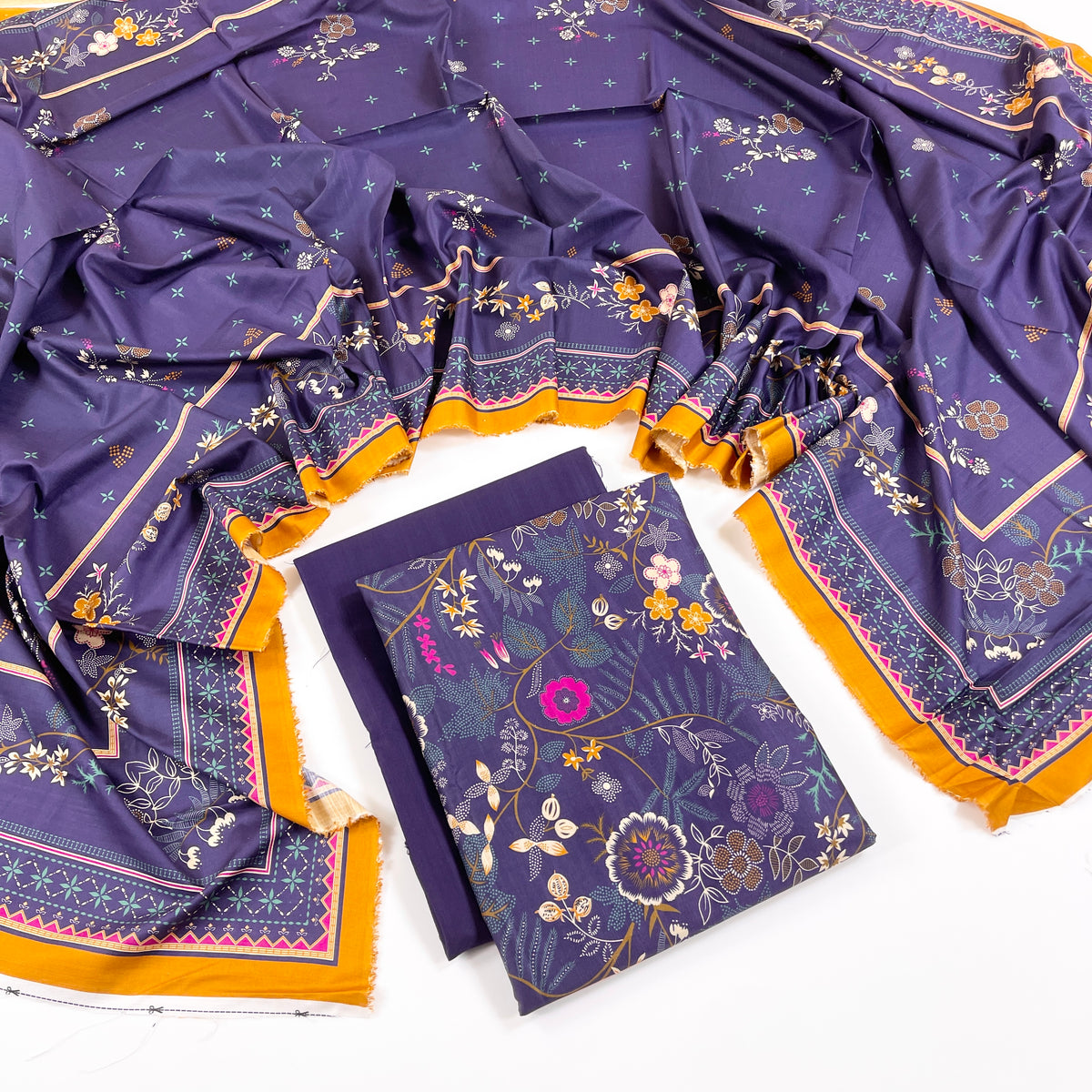 Rijja By Murashe Digital Printed Slub Linen 3PC