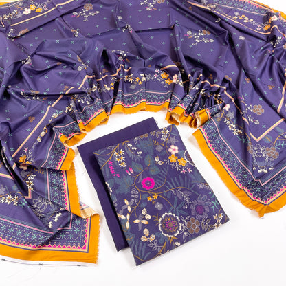 Rijja By Murashe Digital Printed Slub Linen 3PC