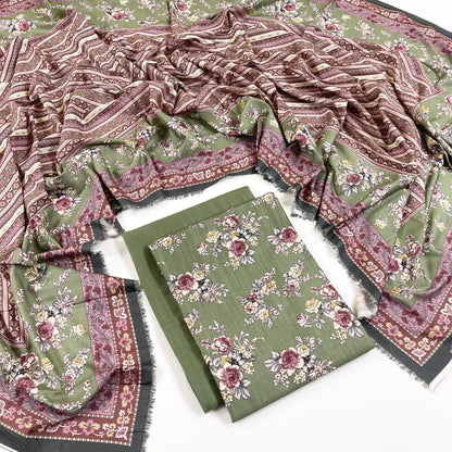 Rijja By Murashe Digital Printed Slub Linen 3PC