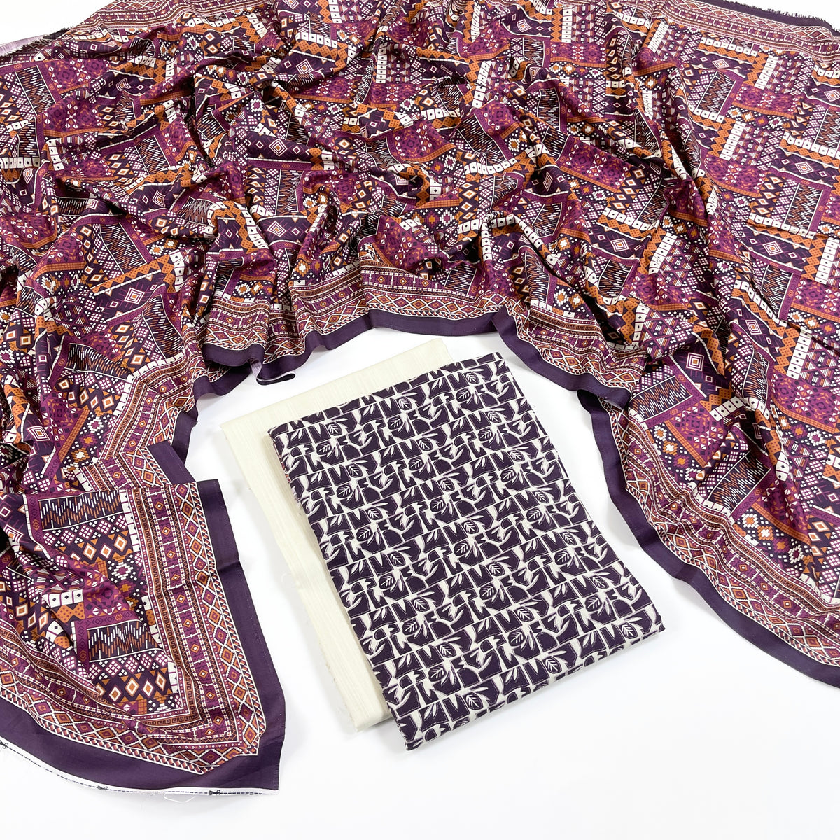 Rijja By Murashe Digital Printed Slub Linen 3PC