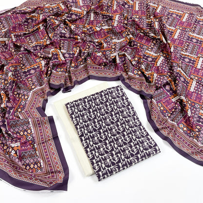 Rijja By Murashe Digital Printed Slub Linen 3PC