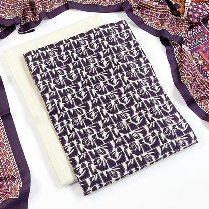Rijja By Murashe Digital Printed Slub Linen 3PC