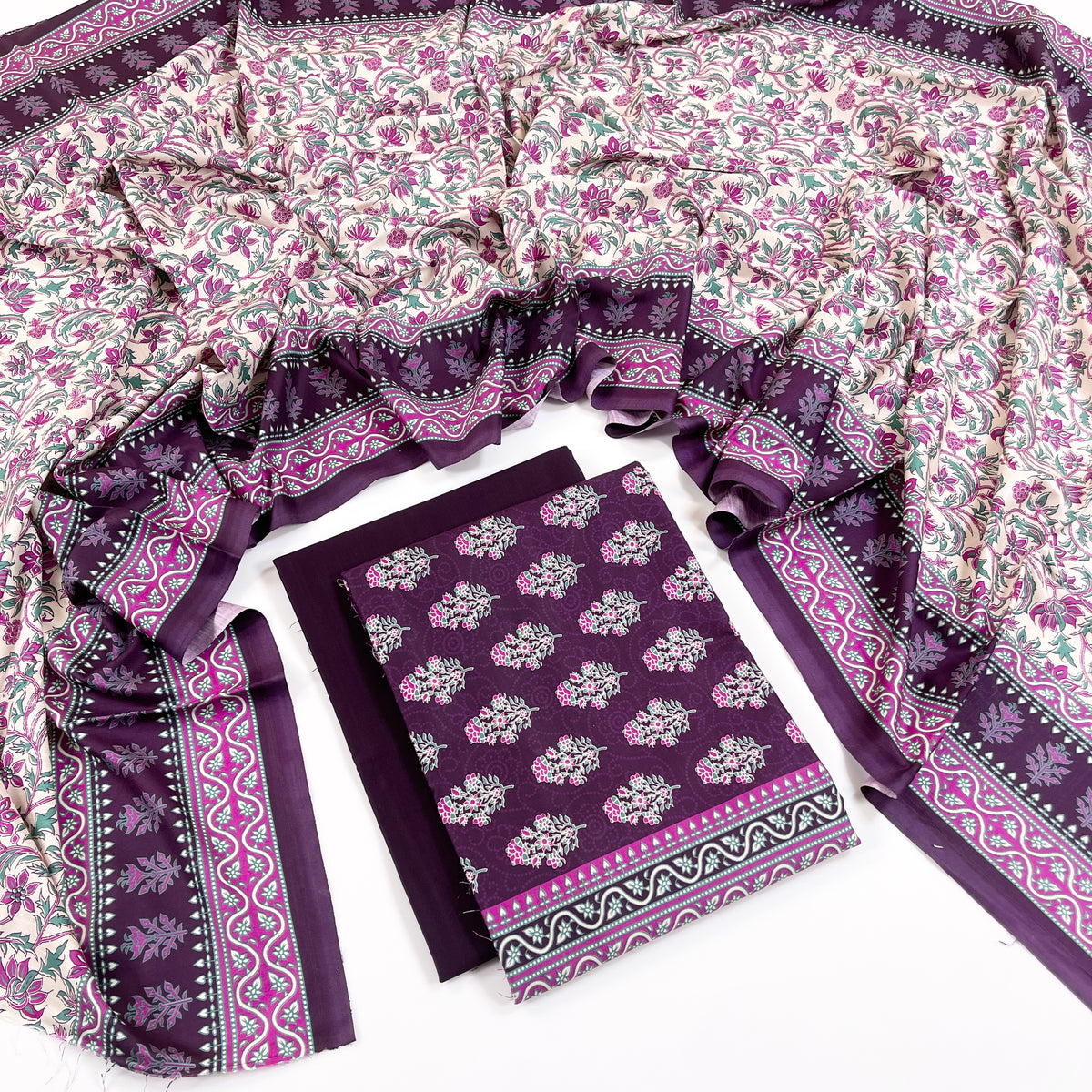 Rijja By Murashe Digital Printed Slub Linen 3PC