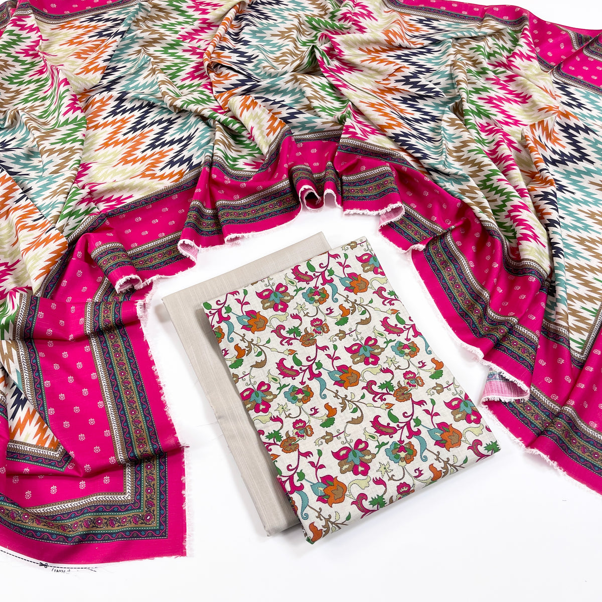 Rijja By Murashe Digital Printed Slub Linen 3PC