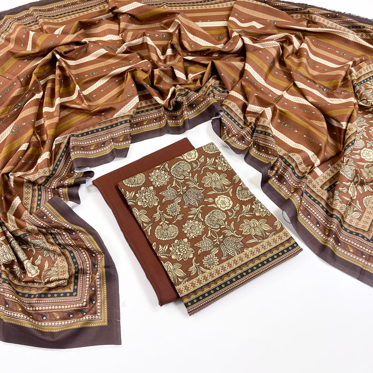 Rijja By Murashe Digital Printed Slub Linen 3PC