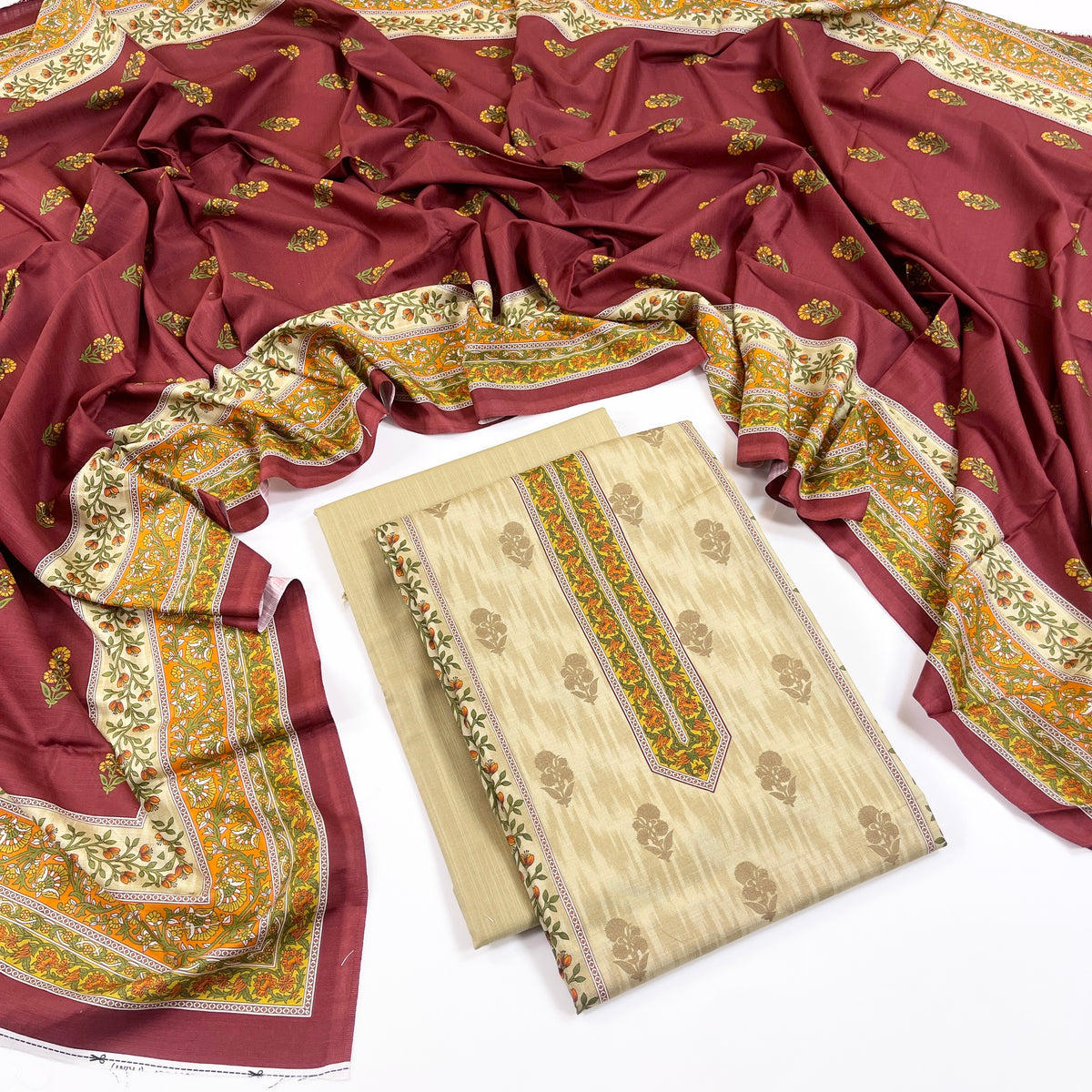 Rijja By Murashe Digital Printed Slub Linen 3PC