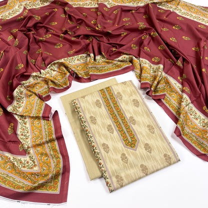 Rijja By Murashe Digital Printed Slub Linen 3PC