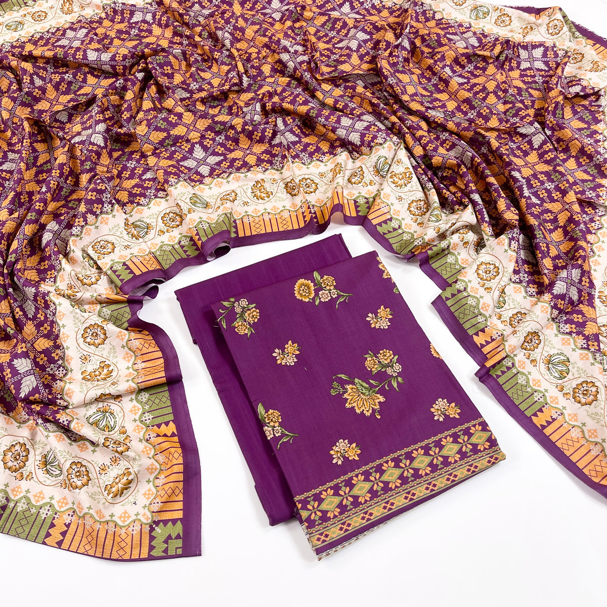 Rijja By Murashe Digital Printed Slub Linen 3PC