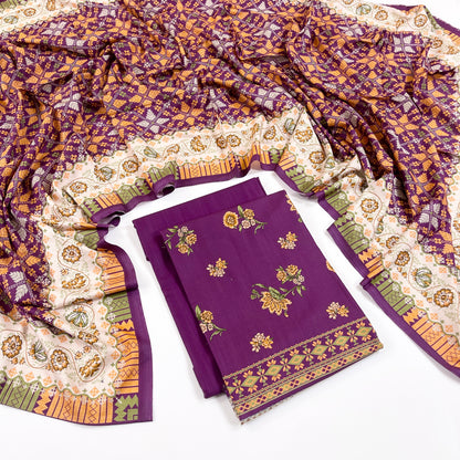 Rijja By Murashe Digital Printed Slub Linen 3PC