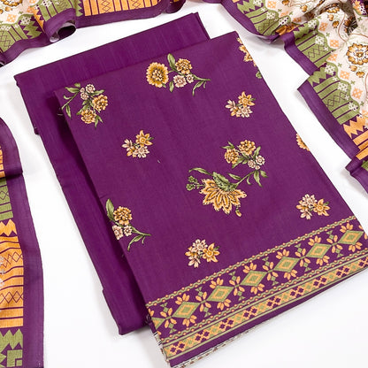 Rijja By Murashe Digital Printed Slub Linen 3PC