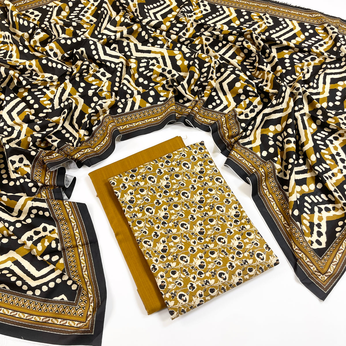 Rijja By Murashe Digital Printed Slub Linen 3PC
