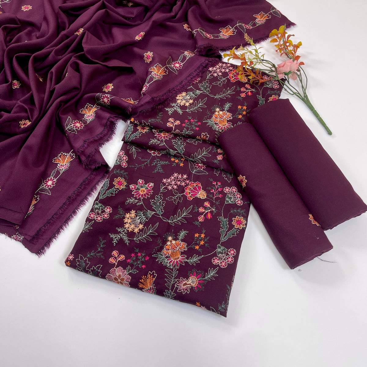 Bareeze Embroidered Karandi 3PC