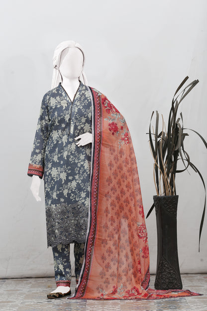 Flora By Anaya Noor Bana Dora Emb 3PC