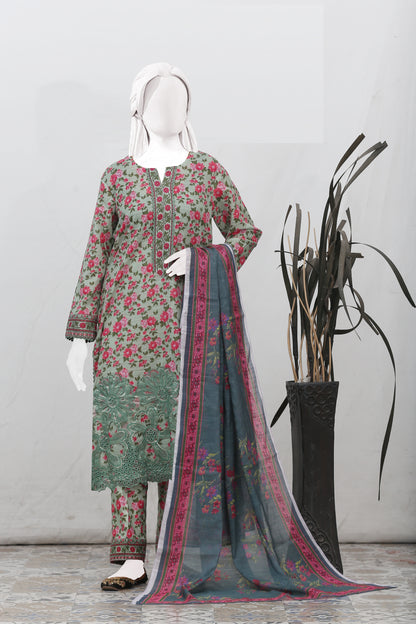 Flora By Anaya Noor Bana Dora Emb 3PC