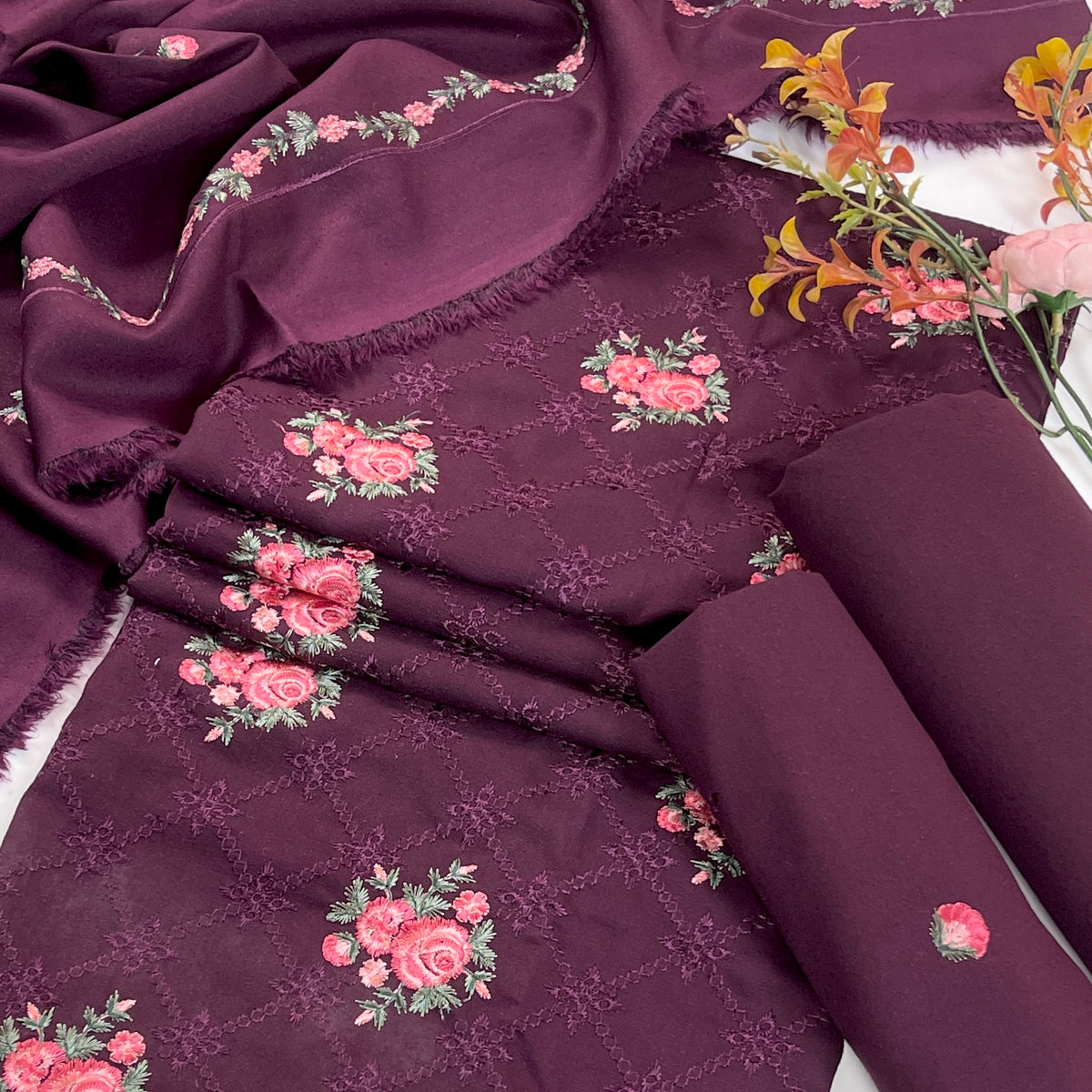 Bareeze Embroidered Karandi 3PC