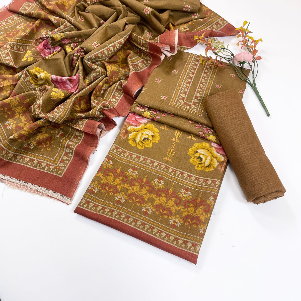 Kayseria Digital Printed Dhanak 3PC