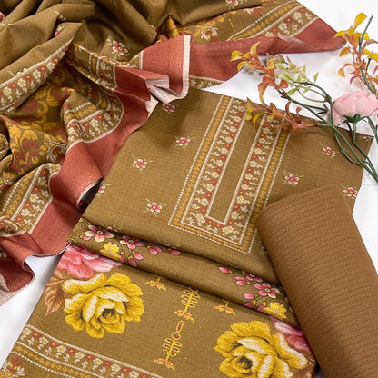 Kayseria Digital Printed Dhanak 3PC
