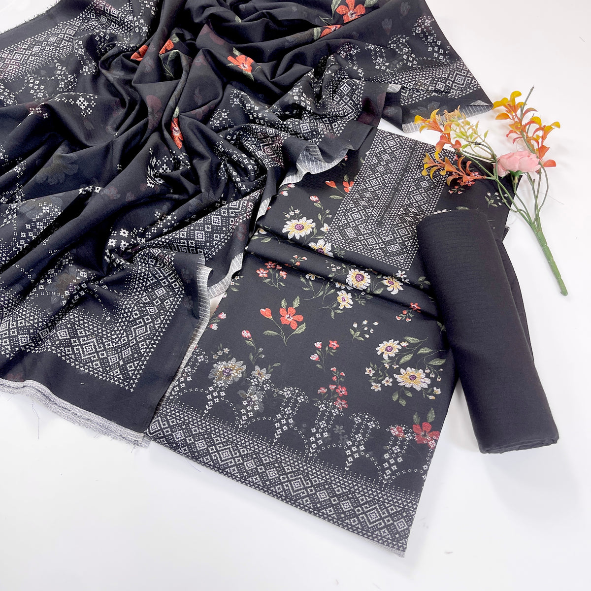 Kayseria Digital Printed Dhanak 3PC