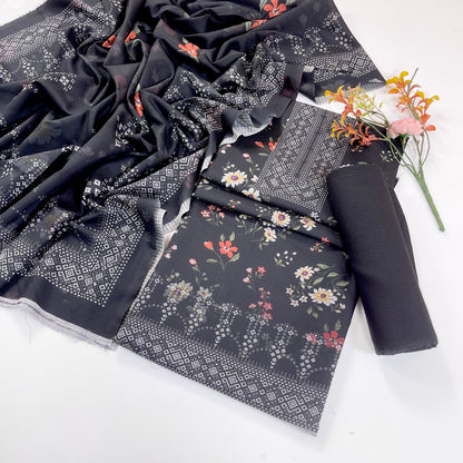 Kayseria Digital Printed Dhanak 3PC