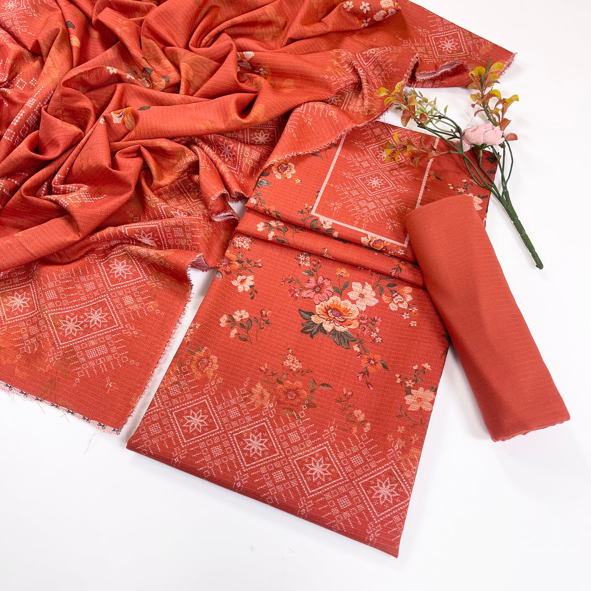 Kayseria Digital Printed Dhanak 3PC
