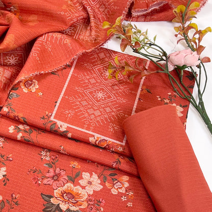 Kayseria Digital Printed Dhanak 3PC
