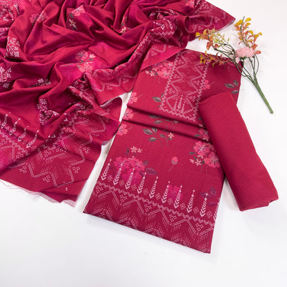 Kayseria Digital Printed Dhanak 3PC