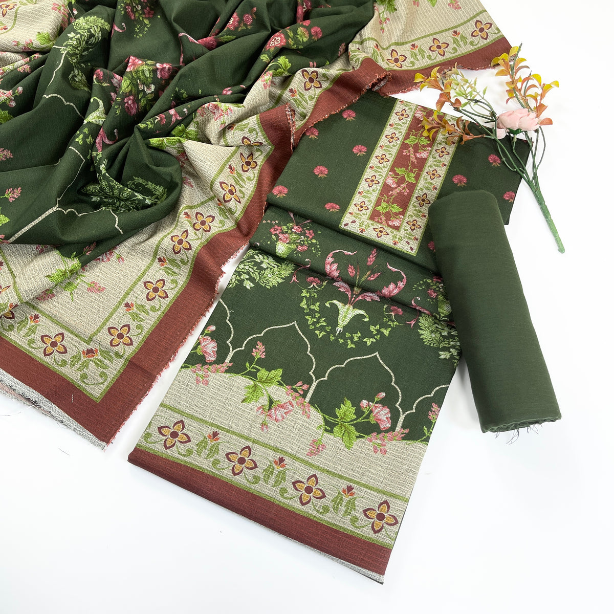 Kayseria Digital Printed Dhanak 3PC