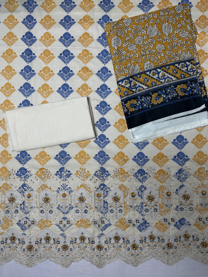 Jaffrani Premium Printed & Emb Laserkari Lawn 3PC