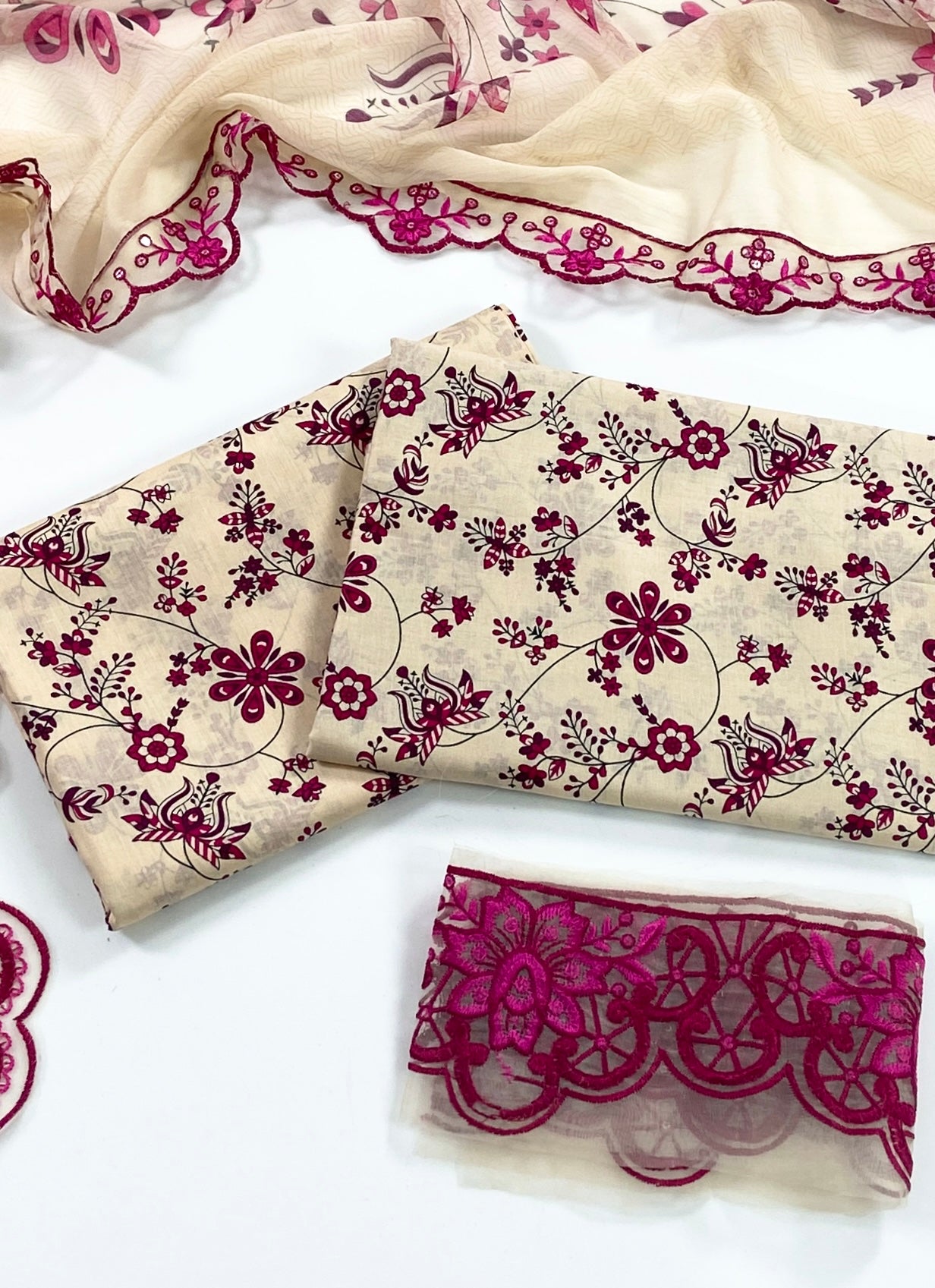 Faiza Saqlain Embroiderd & Digital Printed Lawn 3PC