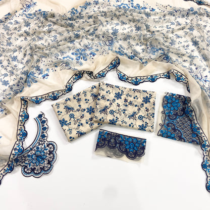 Faiza Saqlain Embroiderd & Digital Printed Lawn With 3PC