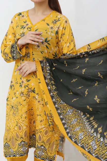 Phoolkari By Anaya Noor Printed Bana Dora Lawn 3PC