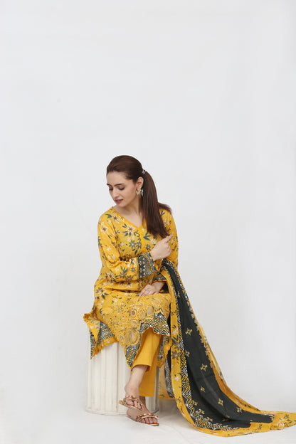 Phoolkari By Anaya Noor Printed Bana Dora Lawn 3PC