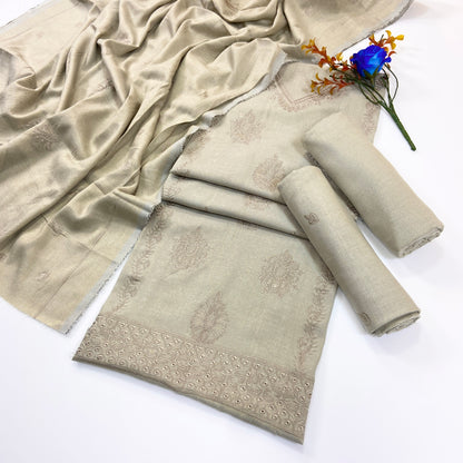 Chamki Fancy Light Emb Wool Peach 3PC