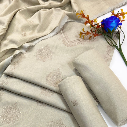 Chamki Fancy Light Emb Wool Peach 3PC