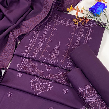 Fasana By Shanaya Plain Emb Dhanak 3PC