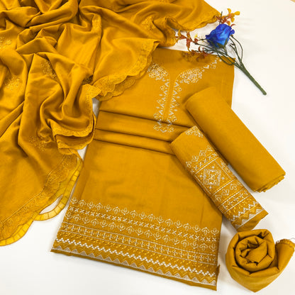 Fasana By Shanaya Plain Emb Dhanak 3PC