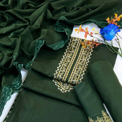 Fasana By Shanaya Plain Emb Dhanak 3PC