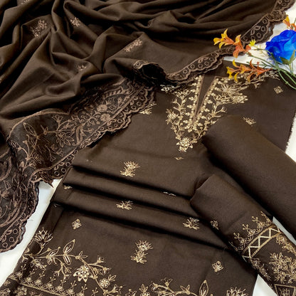 Fasana By Shanaya Plain Emb Dhanak 3PC