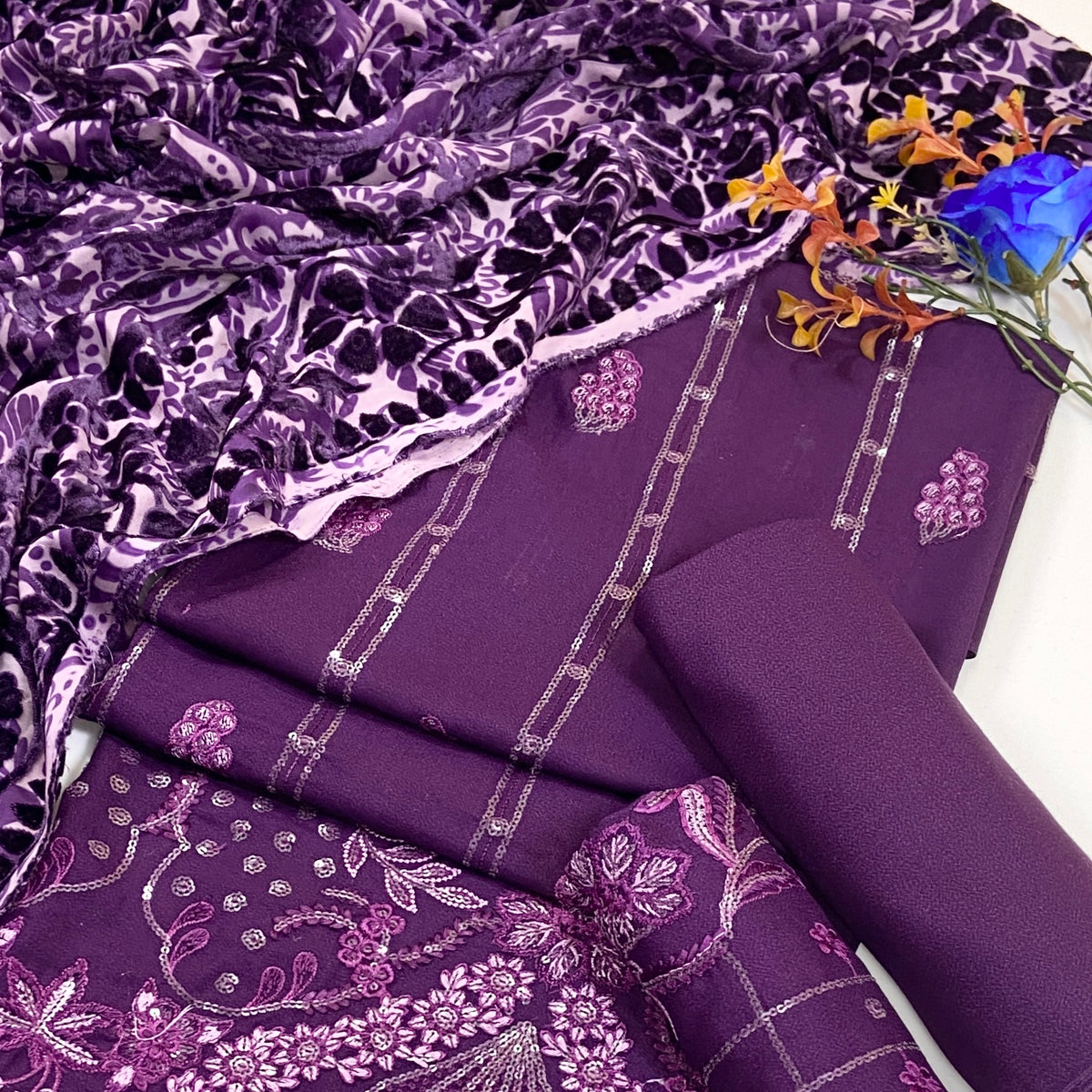 Marino By Anaya Noor Emb Marina With Plachi Dupatta 3PC