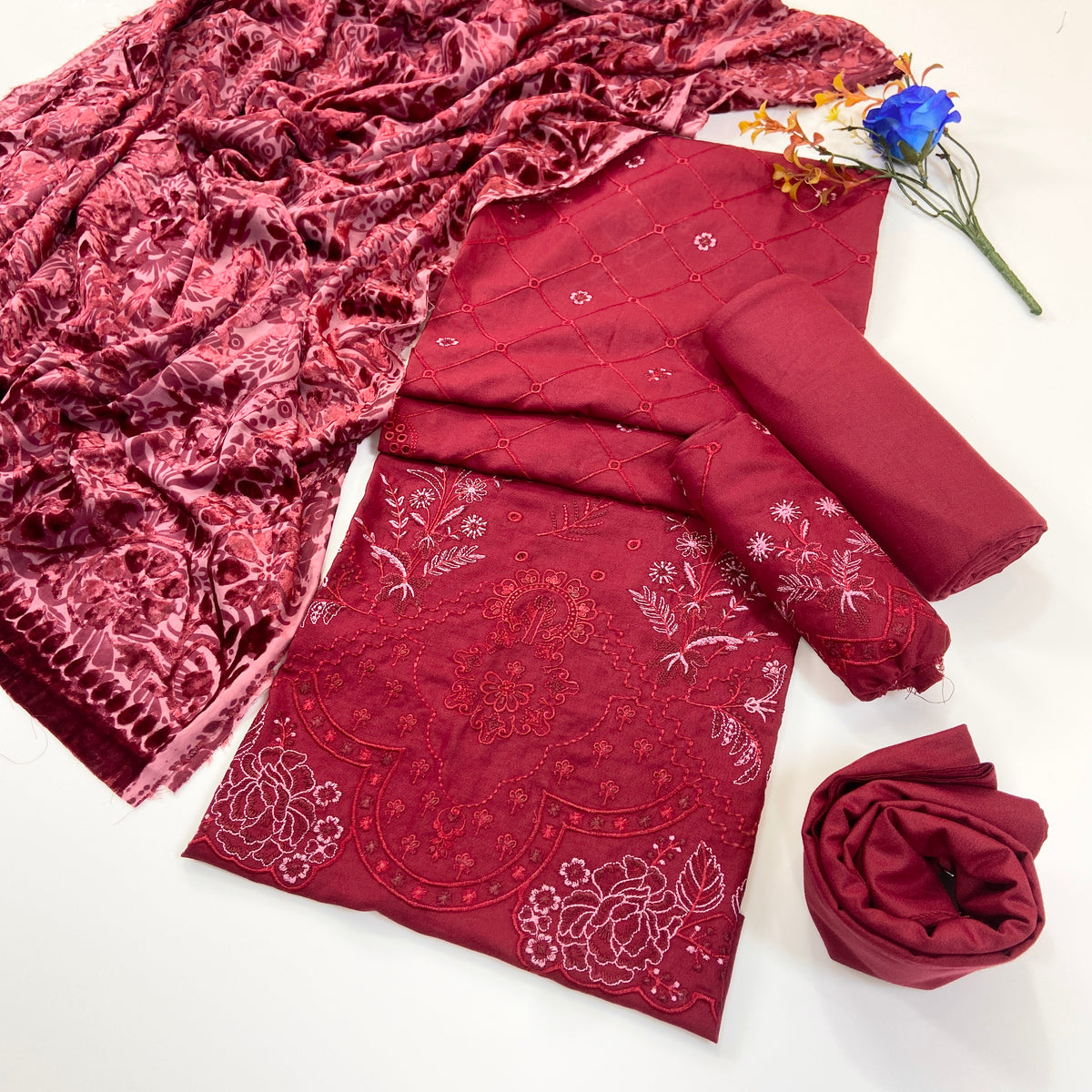 Marino By Anaya Noor Emb Marina With Plachi Dupatta 3PC