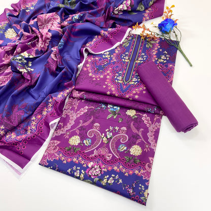 Raqs By Uneq Digital Printed Cotton Viscose 3PC