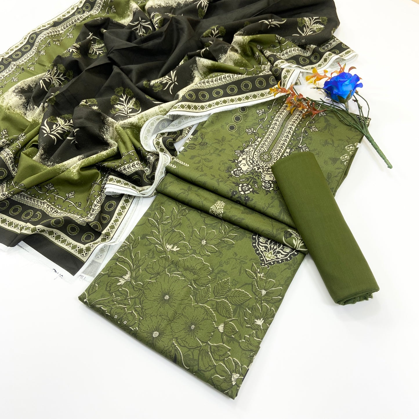 Raqs By Uneq Digital Printed Cotton Viscose 3PC