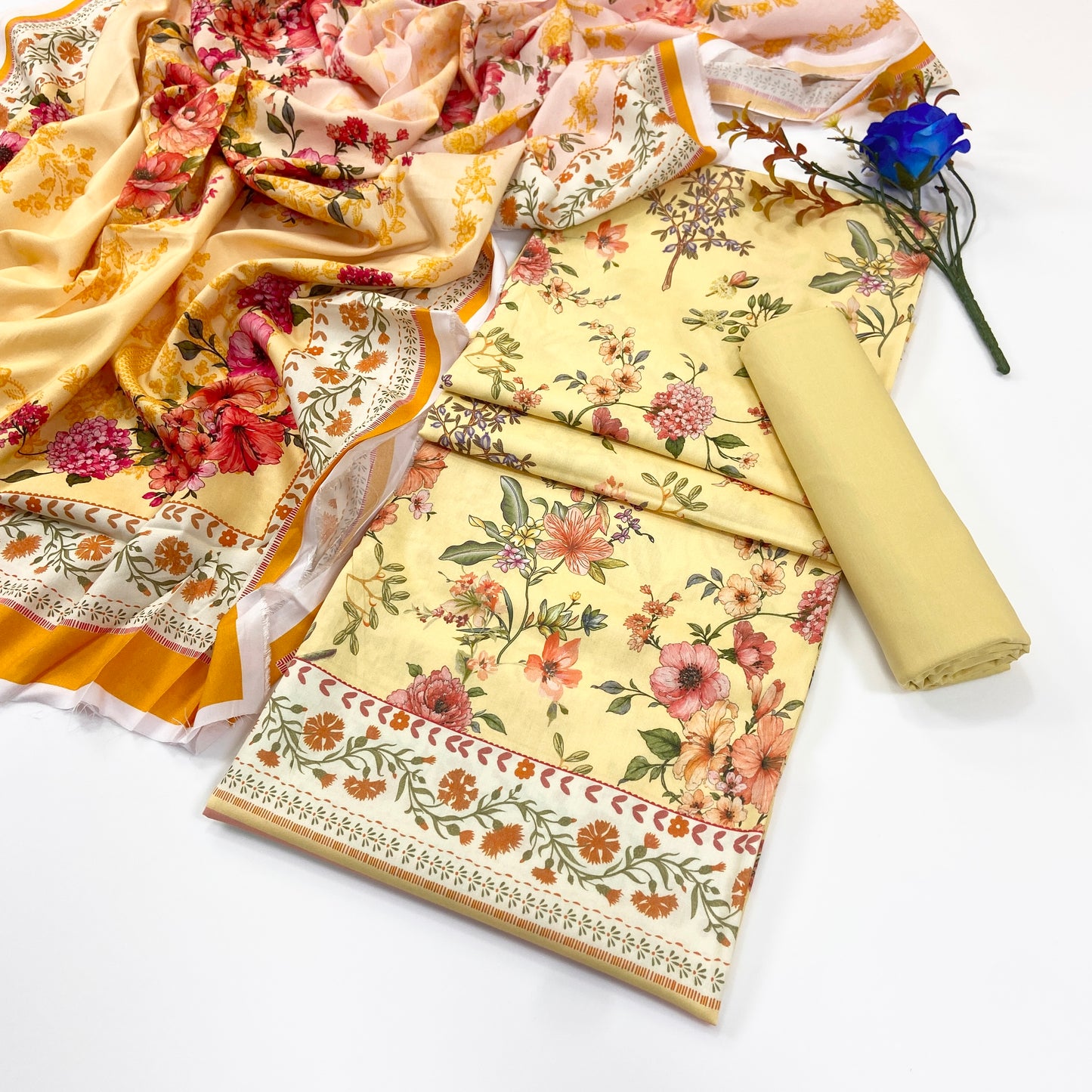 Raqs By Uneq Digital Printed Cotton Viscose 3PC