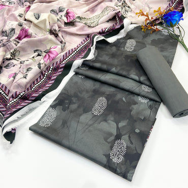 Raqs By Uneq Digital Printed Cotton Viscose 3PC