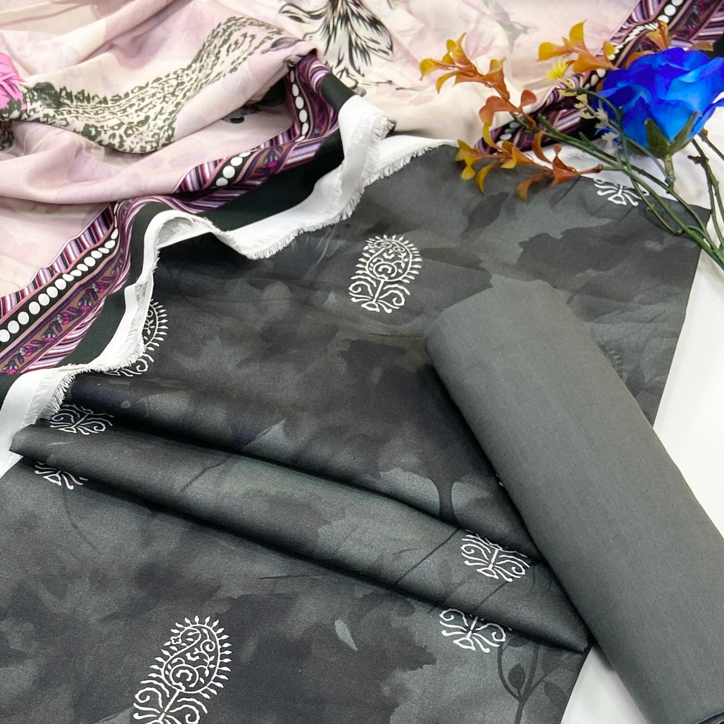 Raqs By Uneq Digital Printed Cotton Viscose 3PC