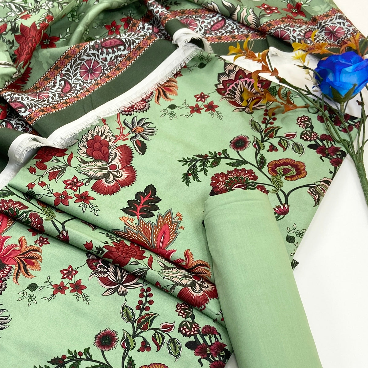 Raqs By Uneq Digital Printed Cotton Viscose 3PC