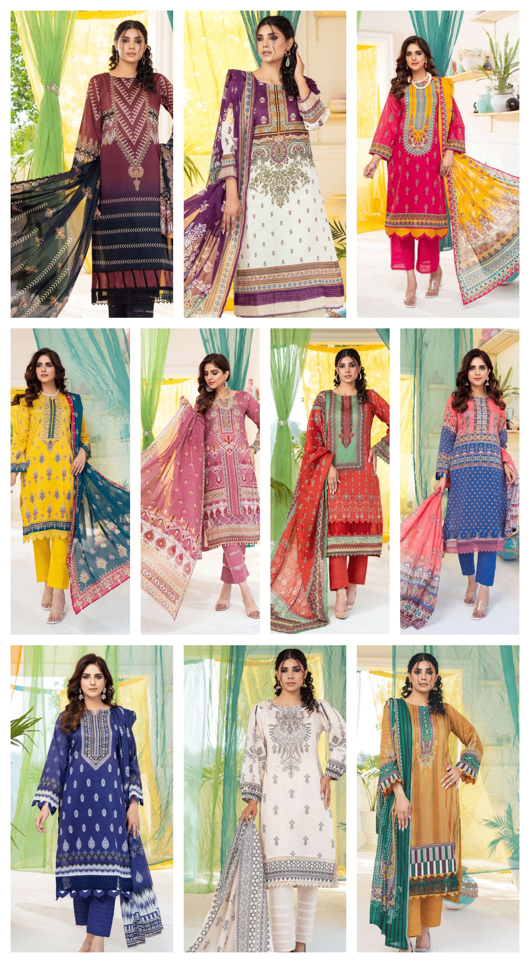 Pack of 10 Pretty Robe Vol-Kashish Digital Prints With Voil Printed Dupatta Eid Collection 2024