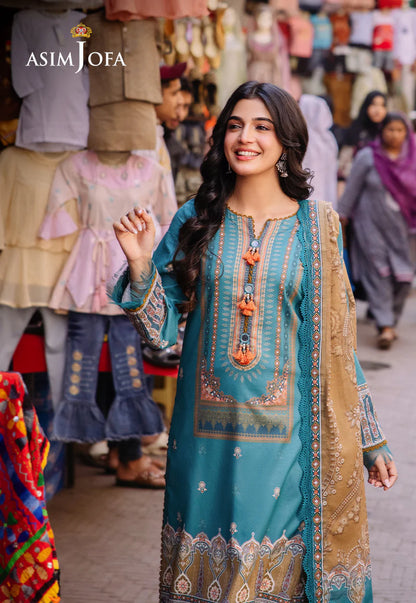 Asim Jofa Digital Printed Khaddar 3PC